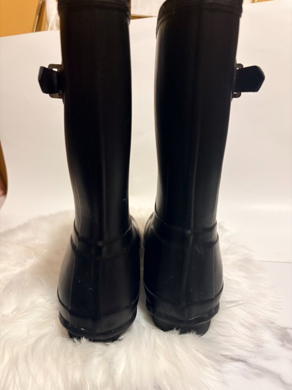 Hunter Original Tall Black Rain Boots Women's Rubber Wellington Boots Size 10 - Picture 8 of 9